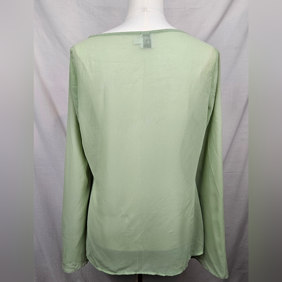 Princess Polly Green Mesh Tie Front Cardian Bell Sleeve Sz 10 Hippie Boho Fairy - Picture 2 of 7